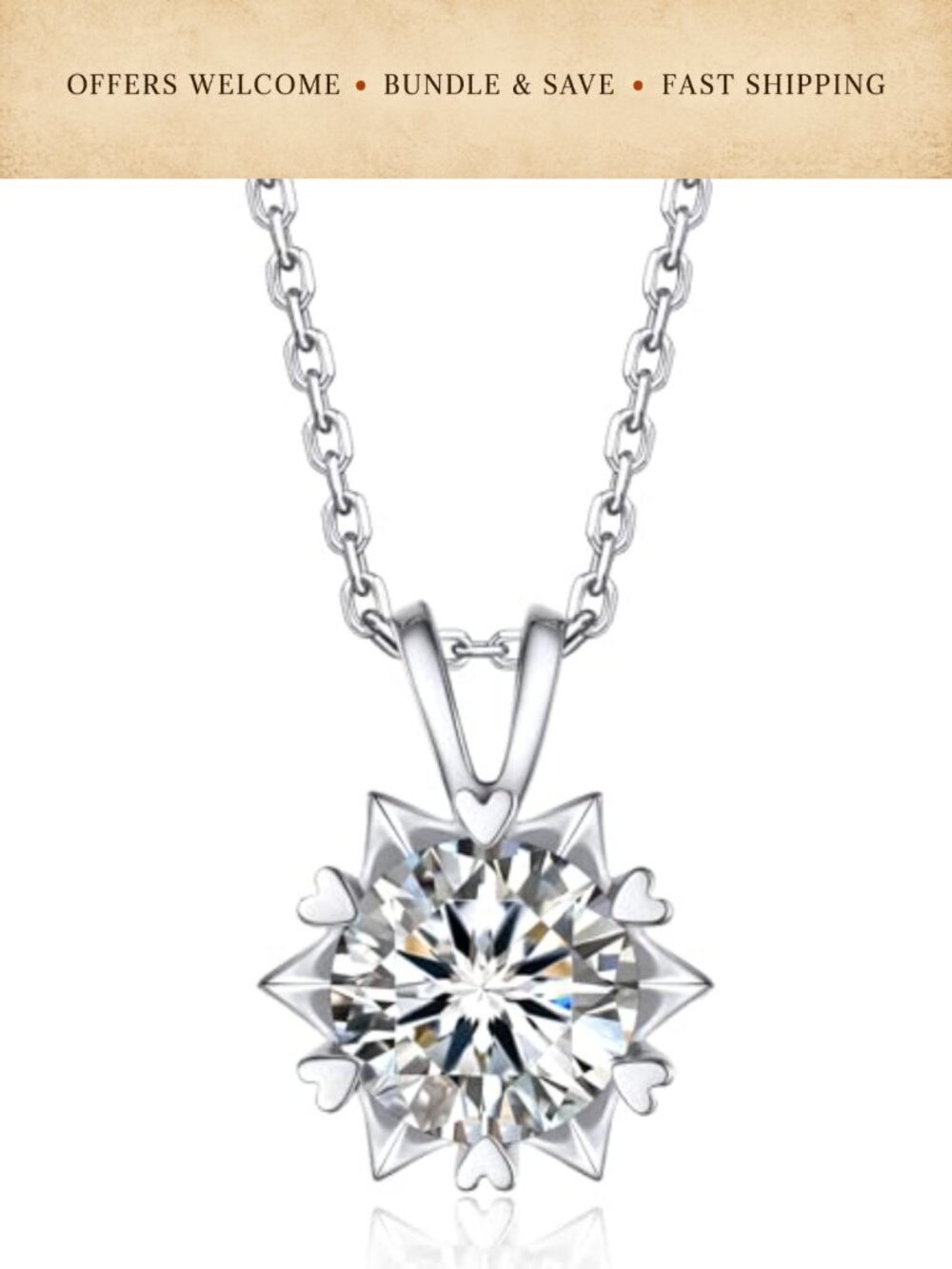 Moissanite Love Knot Necklace 925 Sterling Silver Star Pendant Gift for Mom